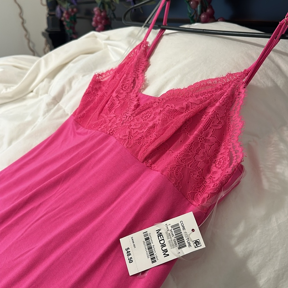 INC Core Fixture Pink Lace Chemise